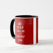 ヴィンテージの深紅の動揺してなKeep Calm and Carry On マグカップ (正面左)