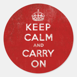 ヴィンテージの深紅の動揺してなKeep Calm and Carry On ラウンドシール