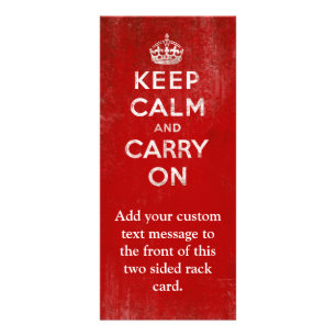ヴィンテージの深紅の動揺してなKeep Calm and Carry On ラックカード