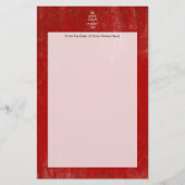 ヴィンテージの深紅の動揺してなKeep Calm and Carry On 便箋 (正面)