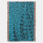 ヴィンテージの渦巻のターコイズの孔雀のティール（緑がかった色）のアフガニスタン人 スローブランケット (正面縦)