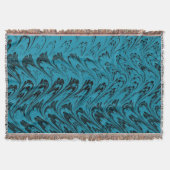 ヴィンテージの渦巻のターコイズの孔雀のティール(緑がかった色)のアフガニスタン人 スローブランケット (正面)