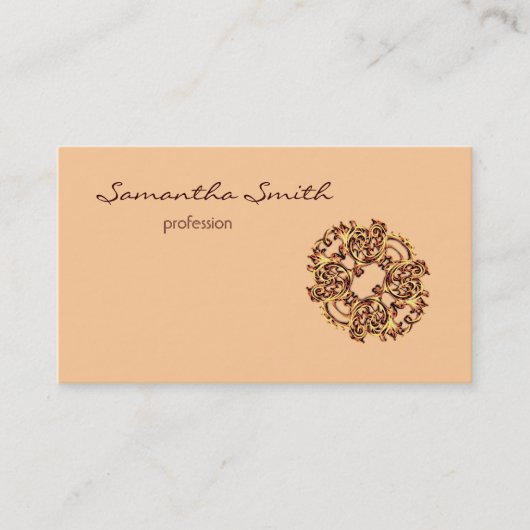 ヴィンテージの渦巻の黄色デザイナー名刺 名刺 (正面)