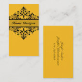 ヴィンテージの渦巻の黄色及び黒い名刺 名刺 (正面/裏面)