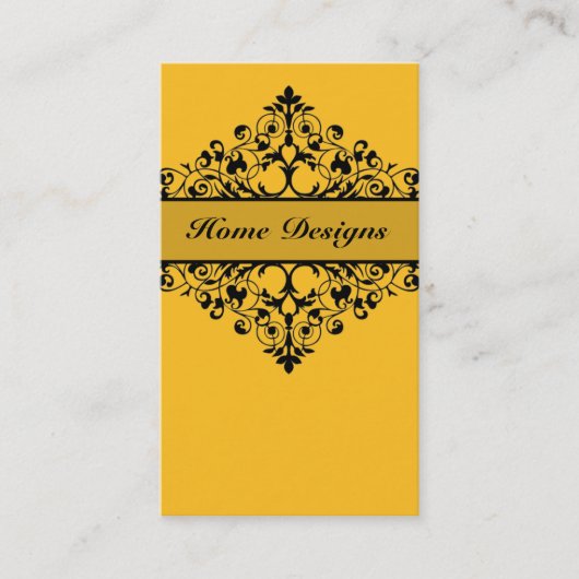 ヴィンテージの渦巻の黄色及び黒い名刺 名刺 (正面)