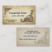 ヴィンテージの渦巻は紙を老化させました 名刺 (正面/裏面)