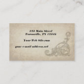 ヴィンテージの渦巻は紙を老化させました 名刺 (裏面)