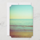 ヴィンテージの湖畔のビーチ結婚式 招待状 (裏面)