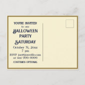 ヴィンテージの準備のハロウィーンパーティー インビテーションポストカード (裏面)