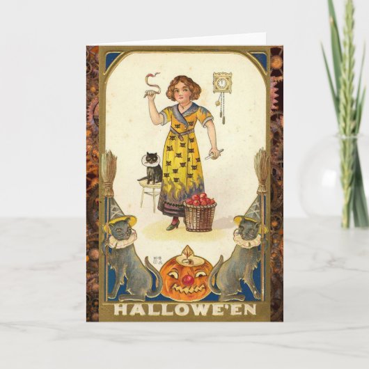 ヴィンテージの準備のハロウィーンパーティー カード (正面)
