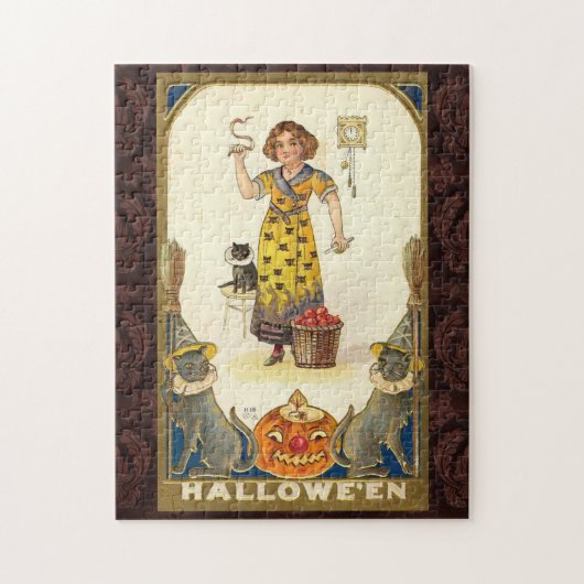 ヴィンテージの準備のハロウィーンパーティー ジグソーパズル (縦)