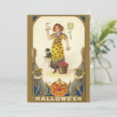ヴィンテージの準備のハロウィーンパーティー 招待状 (スタンド正面)