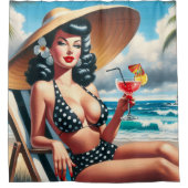 ヴィンテージの準備 シャワーカーテン (正面)