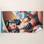 ヴィンテージの準備 ビーチタオル (正面)