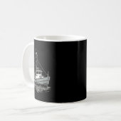 ヴィンテージの漁船 - 海事および海軍 コーヒーマグカップ (正面左)