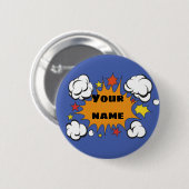 ヴィンテージの漫画のスーパーヒーローの戦いの泡はIをカスタマイズ 缶バッジ (正面&裏面)