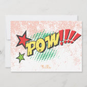 ヴィンテージの漫画本のストリップの英雄のパーティーの招待 招待状 (裏面)