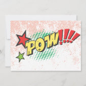 ヴィンテージの漫画本のストリップの英雄のパーティーの招待 招待状 (裏面)