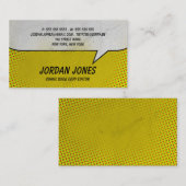 ヴィンテージの漫画本の黄色の明暗中間部 名刺 (正面/裏面)