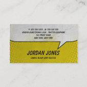 ヴィンテージの漫画本の黄色の明暗中間部 名刺 (正面)