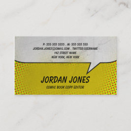 ヴィンテージの漫画本の黄色の明暗中間部 名刺