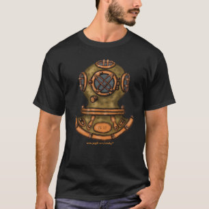 ヴィンテージの潜水のヘルメットのグラフィックアートのカッコいいのTシ Tシャツ