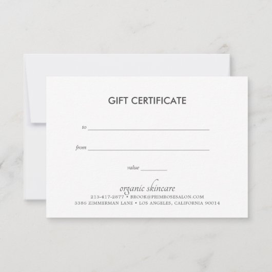 ヴィンテージの濃いフローラロゴ |商品券 (裏面)