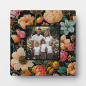 ヴィンテージの濃い濃い花が写真をパーソナライズ フォトプラーク (正面)