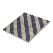 ヴィンテージの濃紺および白のストライプなパターン タイル (側面)