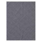 ヴィンテージの濃紺の白い日本編むパターン テーブルクロス (正面)