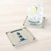 ヴィンテージの灯台ポスター1 ガラスコースター (アングル)