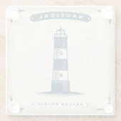 ヴィンテージの灯台ポスター1 ガラスコースター (裏面)