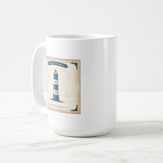 ヴィンテージの灯台ポスター1 コーヒーマグカップ (正面左)