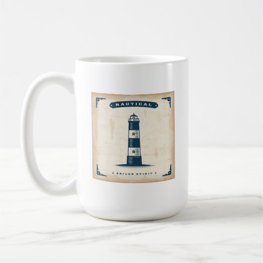 ヴィンテージの灯台ポスター1 コーヒーマグカップ (左)