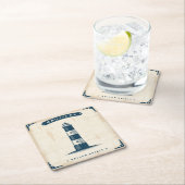 ヴィンテージの灯台ポスター1 スクエアペーパーコースター (インサイチュ)