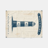 ヴィンテージの灯台ポスター1 フリースブランケット (正面(横))