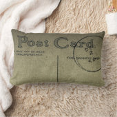 ヴィンテージの灰色のブランクの郵便はがき-枕 ランバークッション (ブランケット)