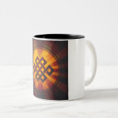 ヴィンテージの無限の結び目のプリント ツートーンマグカップ (正面右)