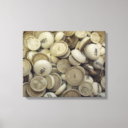 ヴィンテージの熱と冷たい磁器のノブ キャンバスプリント (正面)