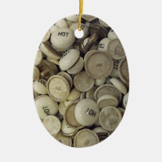 ヴィンテージの熱と冷たい磁器のノブ セラミックオーナメント (正面)