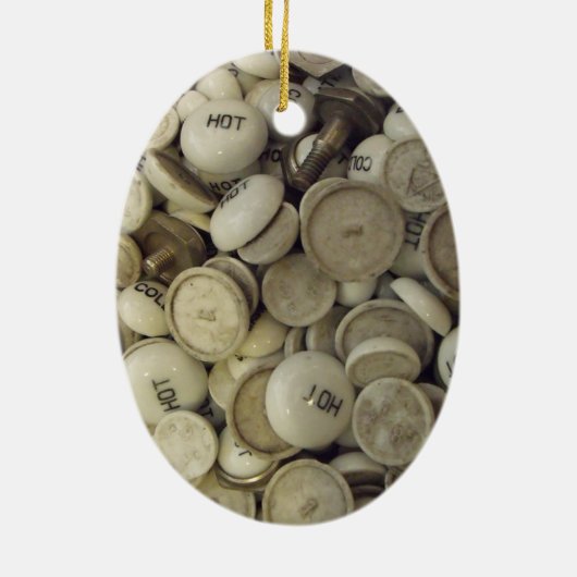 ヴィンテージの熱と冷たい磁器のノブ セラミックオーナメント (裏面)