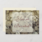 ヴィンテージの熱と冷たい磁器のノブ 招待状 (正面/裏面)