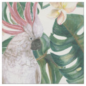 ヴィンテージの熱帯オウムの花 ファブリック (クローズアップ)