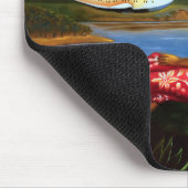 ヴィンテージの熱帯ハワイの水上機のヤシの木 マウスパッド (コーナー)