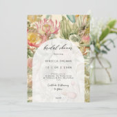 ヴィンテージの熱帯フローラのブライダルシャワー招待 招待状 (スタンド正面)