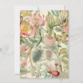 ヴィンテージの熱帯フローラのブライダルシャワー招待 招待状 (裏面)