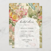 ヴィンテージの熱帯フローラのブライダルシャワー招待 招待状 (正面/裏面)