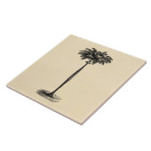 ヴィンテージの熱帯島のヤシの木のテンプレートのブランク タイル (側面)