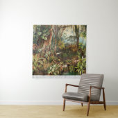 ヴィンテージの熱帯林植物のスケッチ タペストリー (インサイチュ)