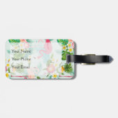 ヴィンテージの熱帯花および鳥|のモノグラム ラゲッジタグ (裏面横)